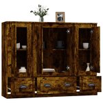 vidaXL Buffets 3 Pièces chêne fumé bois d'ingénierie