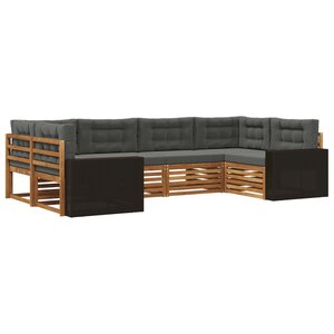 vidaXL Ensemble de canapés d'extérieur 6 Pièces Naturel et Anthracite