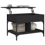 vidaXL Table basse noir 70x50x50 cm bois d'ingénierie et métal