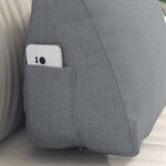 vidaXL Coussin de Dos Gris clair 45 x 20 x 35 cm tissu