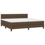 vidaXL Sommier à lattes de lit matelas et LED Marron foncé 200x200 cm