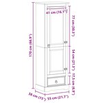 vidaXL Armoires avec tiroir Blanc 55 x 38 x 170 cm Pin massif