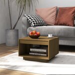 vidaXL Table basse marron miel 50x50x33 5 cm bois de pin massif