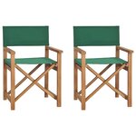 vidaXL Chaises de metteur en scène pliantes lot de 2 Bois teck massif