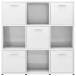 vidaXL Bibliothèque Blanc brillant 90x30x90 cm Bois d’ingénierie