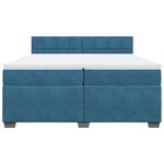 vidaXL Sommier à lattes de lit et matelas Bleu 200x200 cm velours
