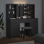 vidaXL Ensemble de Coiffeuse 3 Pièces Chêne noir Bois d'ingénierie