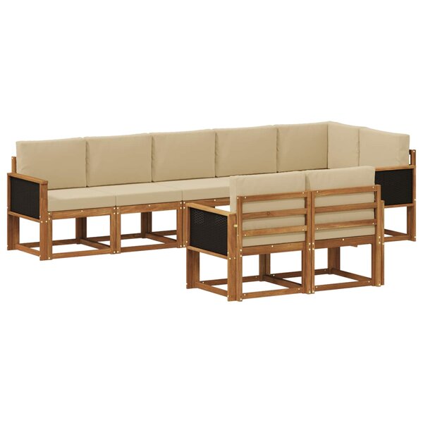 vidaXL Ensemble de canapés d'extérieur 8 Pièces Naturel et Beige