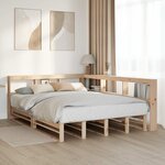 vidaXL Lit bibliothèque sans matelas 150x200 cm bois massif de pin