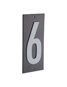 THIRARD - Plaque de signalisation 6  marquage blanc sur fond noir  panneau ABS à visser  56x120mm - THIRARD