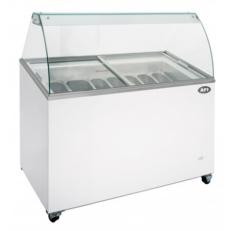 Vitrine comptoir horizontal crème glacées - 7 à 8 bacs de 5 l - afi collin lucy - r600 - 1555 mm 1305x635x1255mm