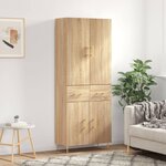 vidaXL Buffet haut Chêne sonoma 69 5x34x180 cm Bois d'ingénierie