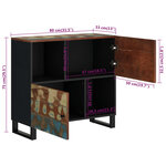 vidaXL Buffet avec 2 portes 80x33x75 cm bois massif de récupération