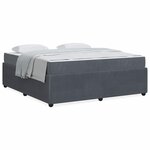 vidaXL Cadre de lit avec matelas Gris foncé 180 x 200 cm Velours