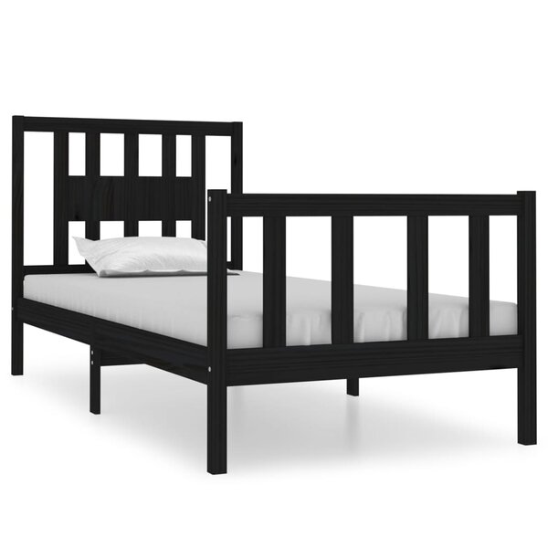vidaXL Cadre de lit sans matelas noir bois massif