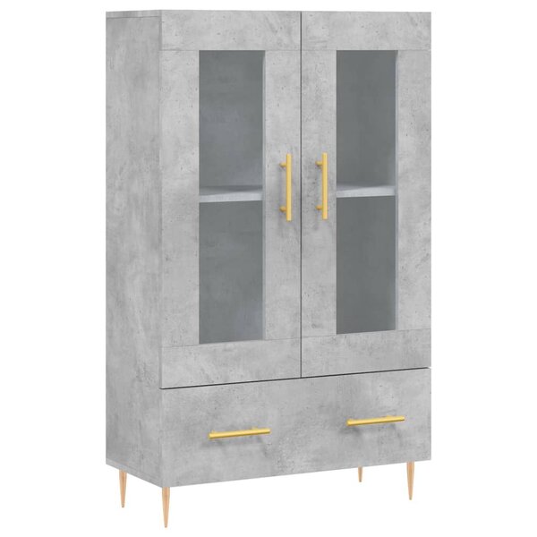 vidaXL Buffet haut gris béton 69 5x31x115 cm bois d'ingénierie