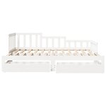 vidaXL Lit de jour avec gigogne et tiroirs sans matelas blanc 90x200cm