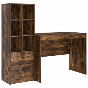 vidaXL Bureau avec tiroir 2 Pièces Chêne fumé