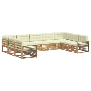 vidaXL Ensemble de canapés d'extérieur 9 pc Blanc et crème