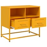 vidaXL Meuble TV jaune moutarde 68x39x60 5 cm acier