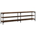 vidaXL Meuble TV chêne fumé 180x30x50 cm bois d'ingénierie et métal