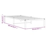 vidaXL Cadre de lit métal sans matelas blanc 90x200 cm