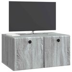 vidaXL Meuble TV mural 59 5 x 41 x 30 cm Sonoma gris Bois d'ingénierie