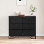 vidaXL Commode Autre Chêne noir 91 x 35.5 x 74.5 cm Bois d'ingénierie