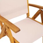 vidaXL Chaises pliables de jardin lot de 8 bois d'acacia et textilène