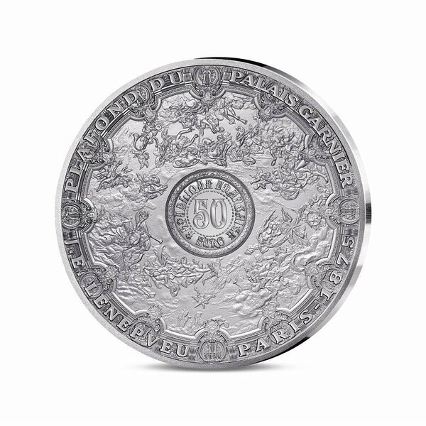 Plafonds du Palais Garnier Monnaie de 50€ 5oz Argent BE