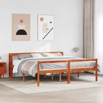 vidaXL Cadre de lit avec stockage 2 Pièces Cire marron Bois de Pin Massif