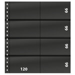 Feuilles de classement Omnia Lindner pour 16 cartes de rangement. Fond - Noir