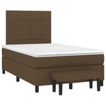 vidaXL Sommier à lattes de lit et matelas marron foncé 120x190cm tissu