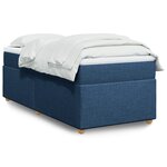 vidaXL Sommier à lattes de lit avec matelas Bleu 90x190 cm Tissu