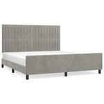 vidaXL Cadre de lit sans matelas gris clair velours
