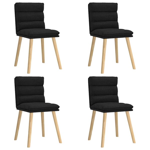vidaXL Chaises à manger lot de 4 noir tissu