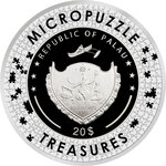 Pièce de monnaie en Argent 20 Dollars g 93.3 (3 oz) Millésime 2023 Micropuzzle Treasures DONI TONDO