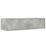 vidaXL Meuble TV avec lumières LED gris béton 100X35 5x25 cm