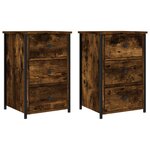 vidaXL Tables de chevet 2 Pièces chêne fumé 40x36x60 cm bois d’ingénierie