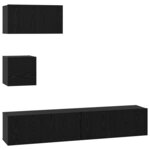 vidaXL Ensemble meuble TV 4 Pièces Chêne noir Bois d'ingénierie