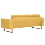 vidaXL Canapé à 3 places tissu jaune