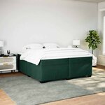 vidaXL Sommier à lattes de lit et matelas Vert foncé 200x200cm Velours