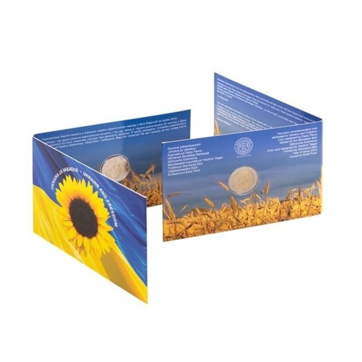 Pièce Estonie 2 Euros Commémo. BU (coincard) 2022 - Ukraine