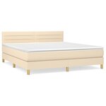 vidaXL Sommier à lattes de lit avec matelas Crème 180x200 cm Tissu
