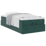 vidaXL Cadre de lit ottoman avec matelas vert foncé 90x200 cm velours