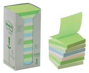 16x notes adhésives Recycling Z-Notes  76x76mm Assortis POST-IT