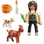 PLAYMOBIL 71759 - Fermière avec chèvre  chevreau et accessoires