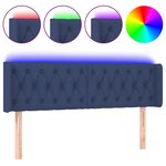 vidaXL Tête de lit à LED Bleu 147x16x78/88 cm Tissu