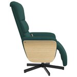 vidaXL Fauteuil inclinable de massage et repose-pieds vert foncé tissu