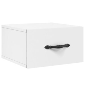 vidaXL Table de chevet murale blanc 35x35x20 cm